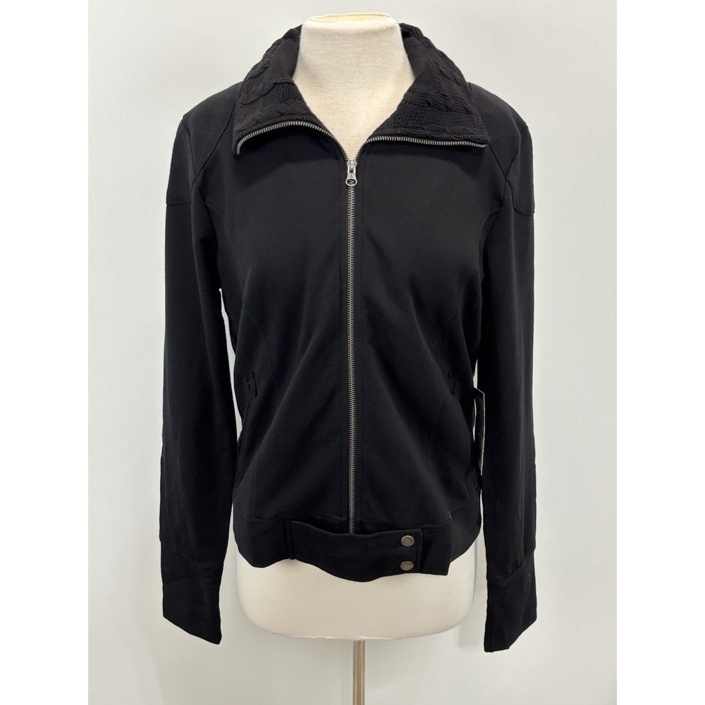 NEW! Volcom Squadron Moto Sweater Jacket Sz X-Large Women's Black Full Zip